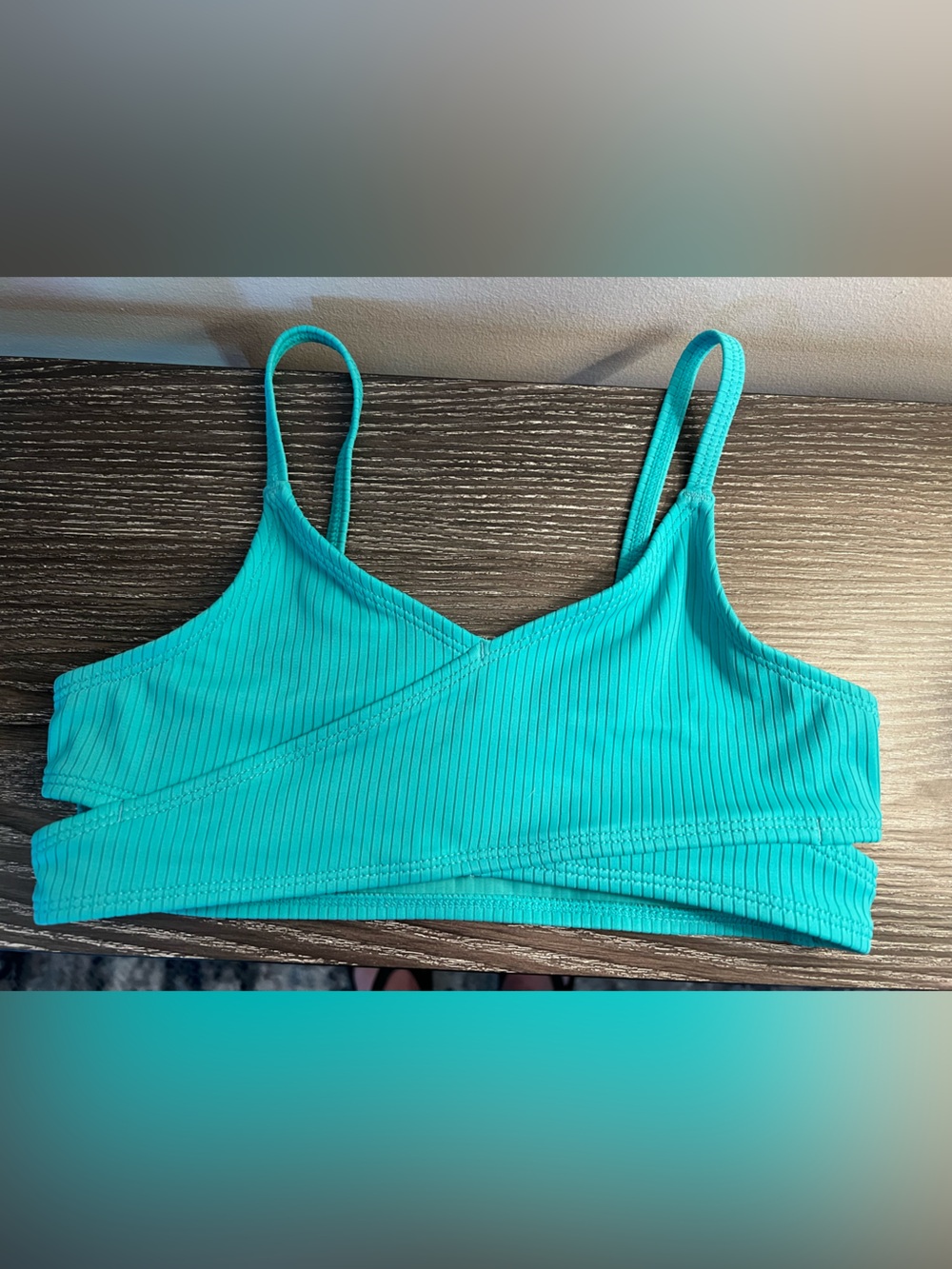 Carter's Ribbed Strappy Bikini Top - Teal Girls Size 8